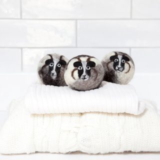 Wool dryer balls, pack of 3 Jacob sheep