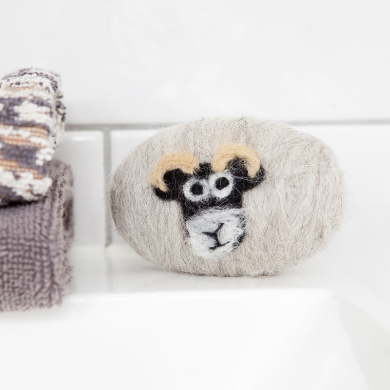 Lanolin enriched felted soap Swaledale sheep