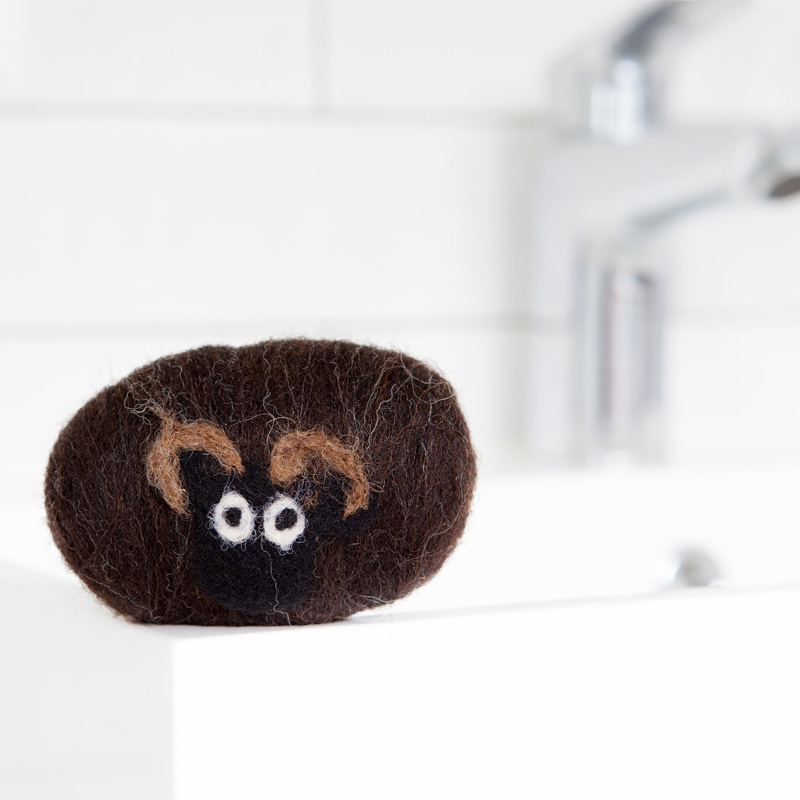 Lanolin enriched felted soap Black Welsh Mountain Sheep