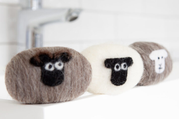 Lanolin enriched felted soap