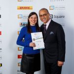 Little Beau Sheep receives award from former Dragon Theo Paphitis