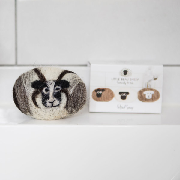 Jacob sheep lanolin enriched felted soap