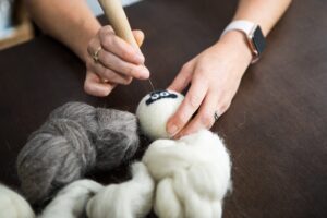 Hand Felting Sheep Laundry Balls