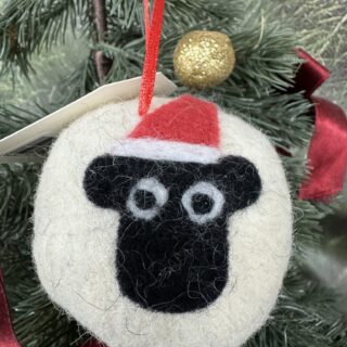 Suffolk Sheep Wool Bauble Tree Decoration