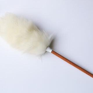 Lambswool flick, duster for cleaning hard surfaces