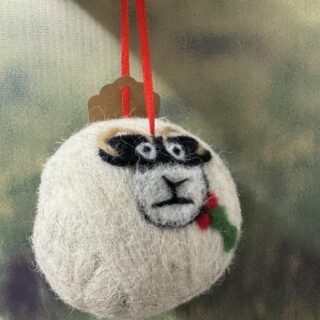 Swaledale Sheep Wool Bauble Tree Decoration