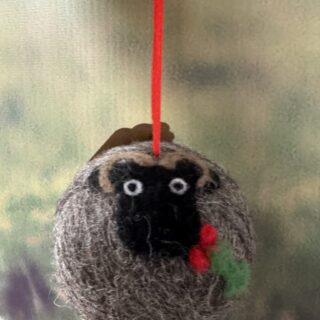 Shetland Sheep Wool Bauble Tree Decoration